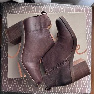 Brown Leather Ankle Boots - Mint Condition with original box.